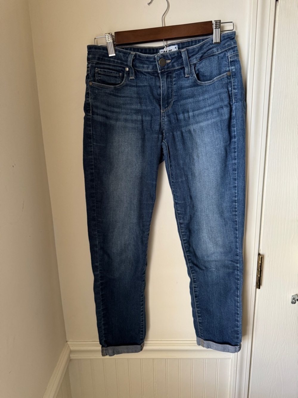 PAIGE‎ Medium Blue Kylie Cropped Slim Jeans Size 27